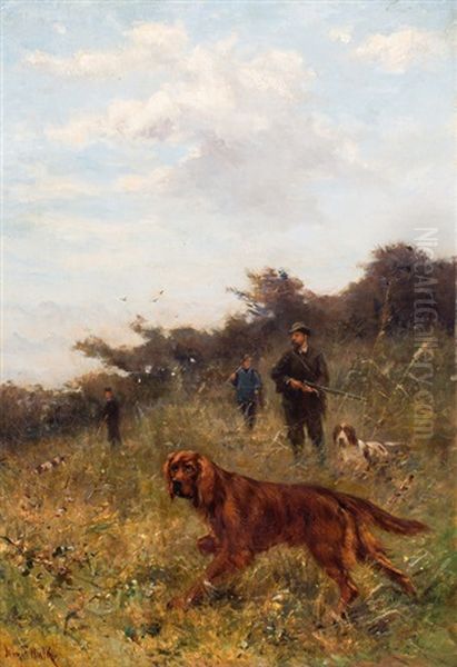 Jagers Met Honden In Het Veld - view 1