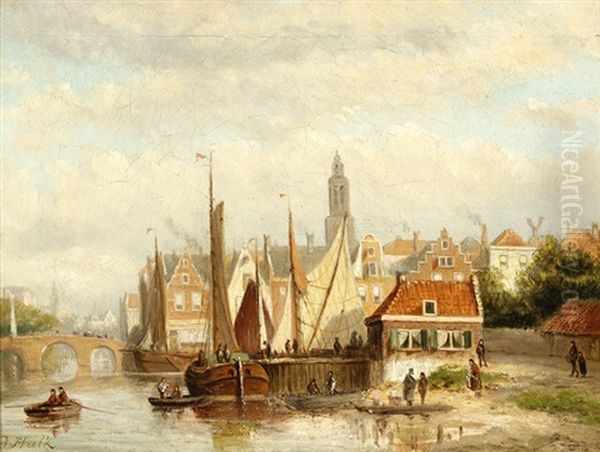 View Of Moored Boats (+ View Of Ships In A Harbour; 2 Works) - view 1
