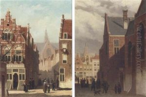 Bustling Dutch Street Scene by John Frederik Hulk the Younger