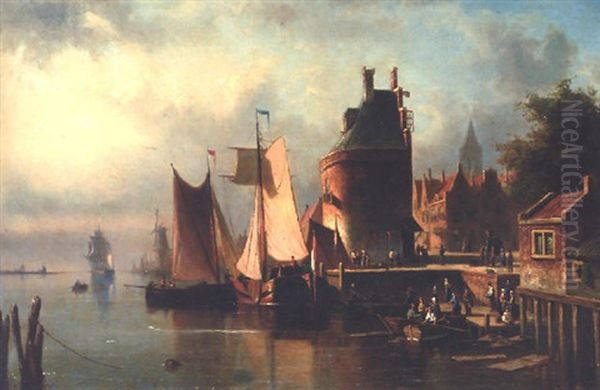 Unloading Ships At A Dutch Port - view 1