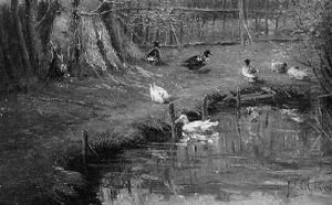 Ducks In A Farmyard by John Frederik Hulk the Younger