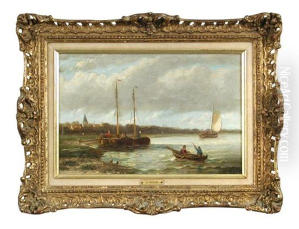 An Estuary Scene With Sailing Boats - view 1