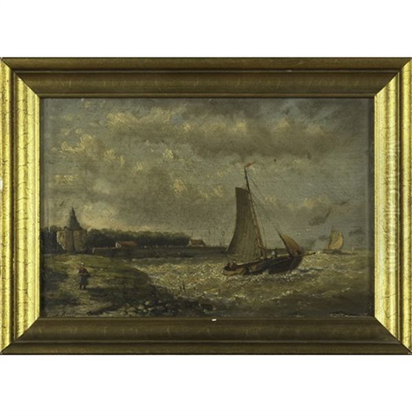 A Sailing Ship By The Shore - view 1