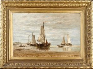 Fischerboote Am Hollandischen Strand by Hendrik Hulk