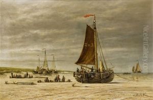 Fischer Am Hollandischen Strand by Hendrik Hulk