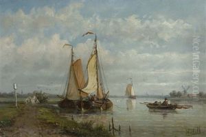 A Dutch River Scene A Dutch River Scene