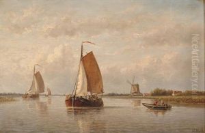 Boats In An Estuary by Hendrik Hulk