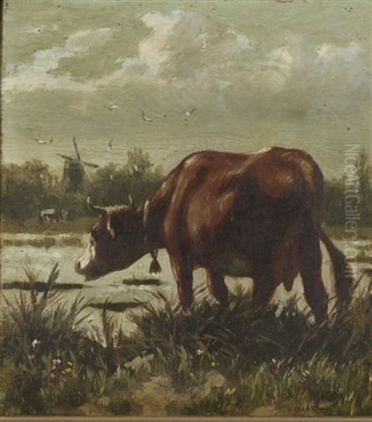 A Cow In A Landscape (+ A Cow By The Water's Edge; Pair) - view 1
