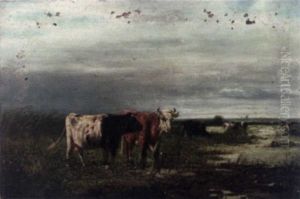 Dutch Landscape With Cows by William Frederick Hulk