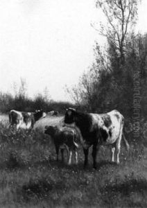 Cattle In A Meadow by William Frederick Hulk