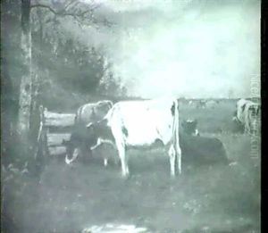 Cattle In A Meadow by William Frederick Hulk