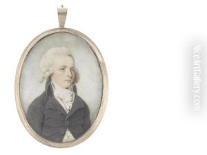 A Gentleman, Wearing Charcoal Coat, Cream Waistcoat, White Stock And Cravat, His Wig Powdered