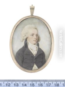 A Gentleman, Wearing Charcoal Coat, Cream Waistcoat, White Stock And Cravat, His Wig Powdered