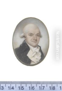 A Gentleman, Wearing Black Coat, White Waistcoat, Frilled Chemise, Stock And Cravat, His Powdered Wig Worn En Queue by Thomas Hull