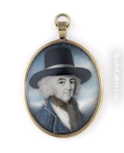 Portrait Miniatures Of A Husband And Wife: The Former, Wearing Brown Coat, Yellow Waistcoat...; The Latter, Wearing White Fichu (pair)
