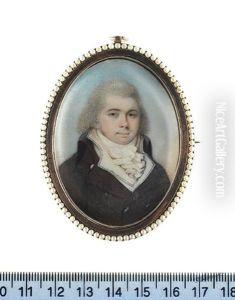 A Gentleman, Wearing Brown Coat, Cream Waistcoat With Blue Trim, Pink Solitaire, White Cravat And Stock by Thomas Hull