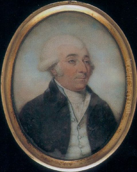 Portrait Of Mr. Clement Strong In Brown Coat, With Blue And White Striped Waistcoat And White Stock - view 1