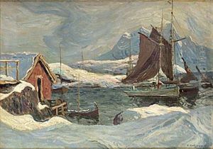 Segeltorkning, Lofoten by Oscar Hullgren