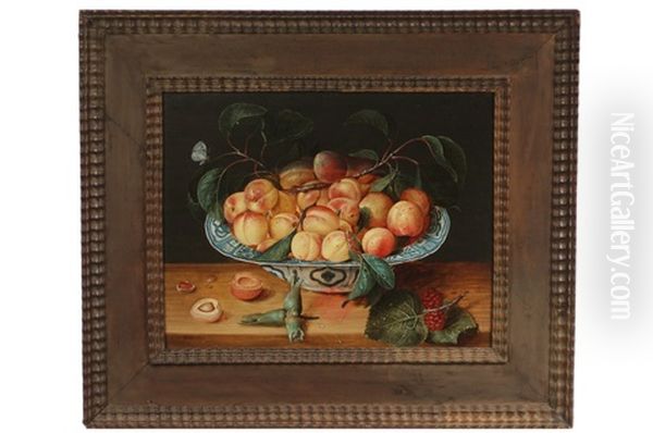 Still Life Of Nectarines In Chinese Bowl - view 1