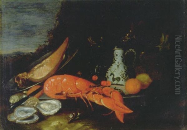 Stilleben Mit Hummer Und Austern Im Freien - view 1