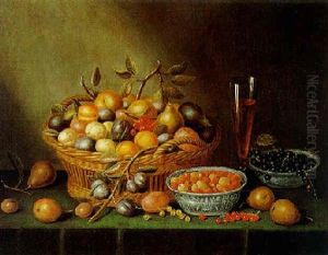 Stilleben Von Fruchten, Beeren Und Weinflote