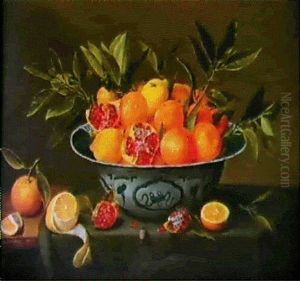 Citrons Et Grenades Dans Une Coupe De Porcelaine by Jacob van Hulsdonck
