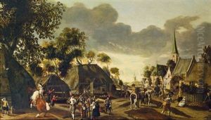 Uberfall Auf Ein Dorf by Pieter van der Hulst the Elder