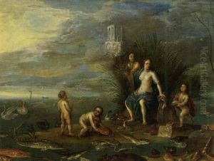 Amphitrite En Triton Met Een Nereide En Twee Tritons by Pieter van der Hulst the Elder
