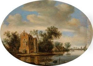 Village By A River by Frans de Hulst
