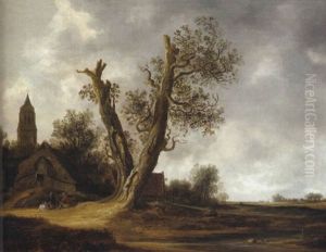 Rastende Bauern Vor Einem Dorf In Den Dunen Rastende Bauern Vor Einem Dorf In Den Dunen