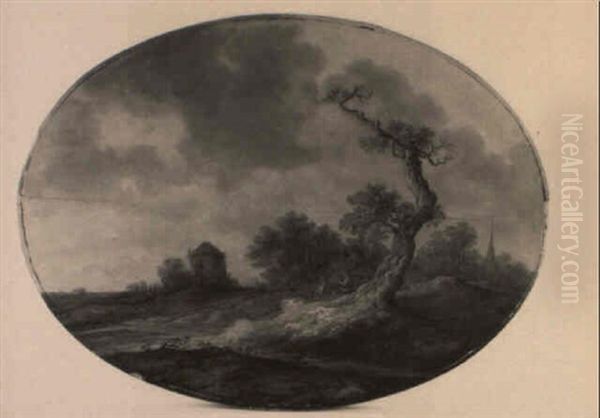 Dunenlandschaft Mit Bizarrem Eichbaum - view 1