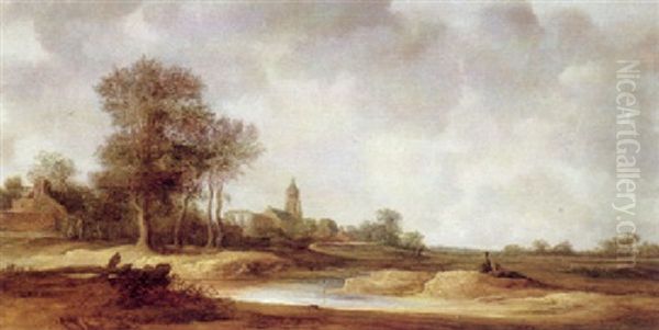 Open Landscape With Figures, A Ruined Church Beyond - view 1