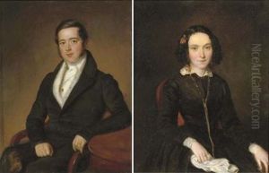 Portait Of Hendricus Stekkerik (+ Portrait Of Adriana Jacoba Stekkerik-du Sarte; Pair) by Jan Baptist Van Der Hulst