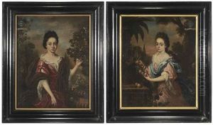 Portraits Of The Daughters Of Dr. Johann Schull In A Formal Garden Portraits Of The Daughters Of Dr. Johann Schull In A Formal Garden