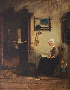Die Lesende Magd by Cornelis Johannes van Hulsteyn