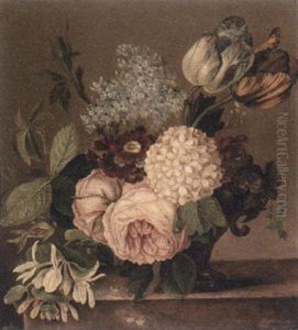A Flower Still Life by Cornelis Johannes van Hulsteyn