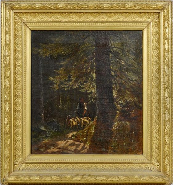 Bergere Et Ses Chevres En Sous-bois, Les "ormonts - view 1