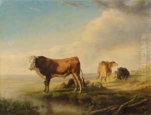 Weidende Kuhe by Charles (Jean-Ch. Ferdinand) Humbert