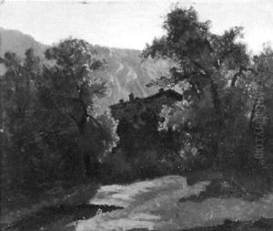 Sommerliche Waldlandschaft Am Spaten Nachmittag by Charles (Jean-Ch. Ferdinand) Humbert