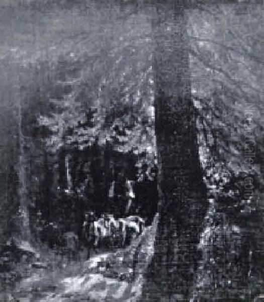 Junge Frau Mit Geissen Im Wald - view 1
