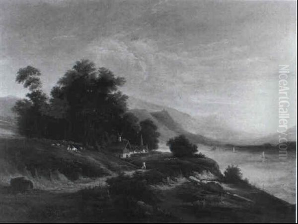 Gebirgslandschaft Mit Hutte - view 1