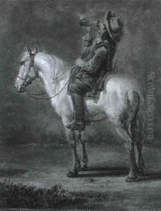 Trinkender Mann Hoch Zu Pferd Trinkender Mann Hoch Zu Pferd