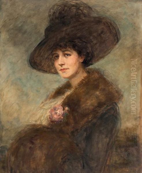 Portrait D'elegante Au Chapeau - view 1
