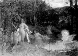 Leda Et Le Cygne by Ferdinand Humbert