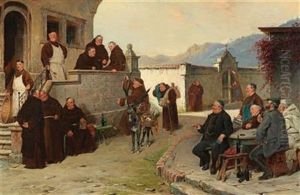 Arrival At The Monastery by Adolf Humborg