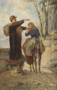 Begegnung Auf Der Landstrase by Adolf Humborg