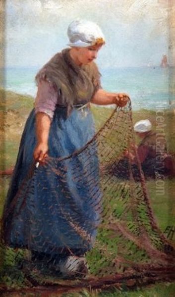 Fishergirl With Nets - view 1