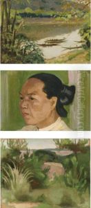 Bords Du Mekong/ Femme D'asie'/ Doson, Pointe De Hon Dau by Georges Barriere