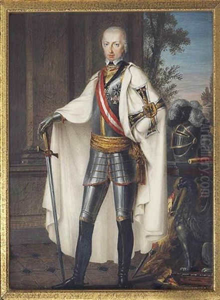 Archduke Charles Of Austria, Duke Of Teschen (1771-1847) As Grand Master Of The Order Of The Teutonic Knights, Full-length, In Armour, Wearing The Robes And Insignia Of The Order Of The Teutonic Knights And The Breast-star Of The Imperial Austrian Order O - view 1