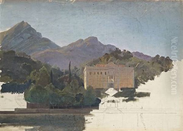 The Villa Carlotta Along Lake Como (study) - view 1